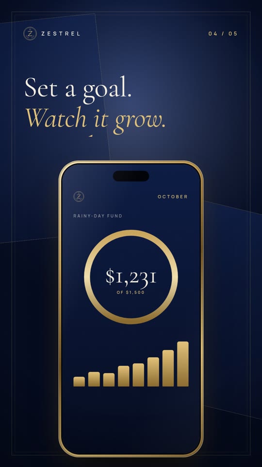 Ad frame: set a goal, $1,231 rainy-day fund